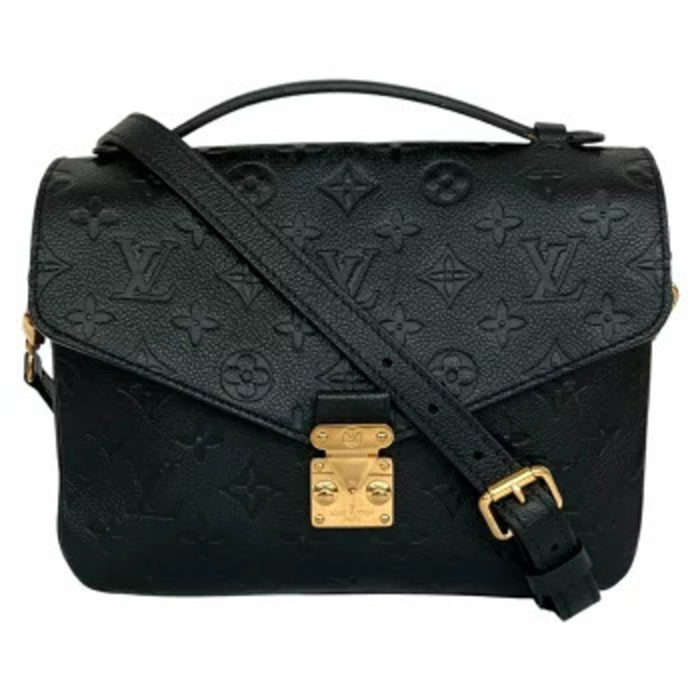 LOUIS VUITTON Monogram Empreinte Metis Pochette Handbag Black Leather